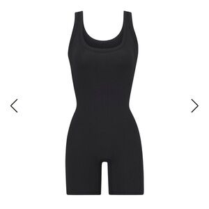 SKIMS Cotton Rib Onesie, Soot XXS